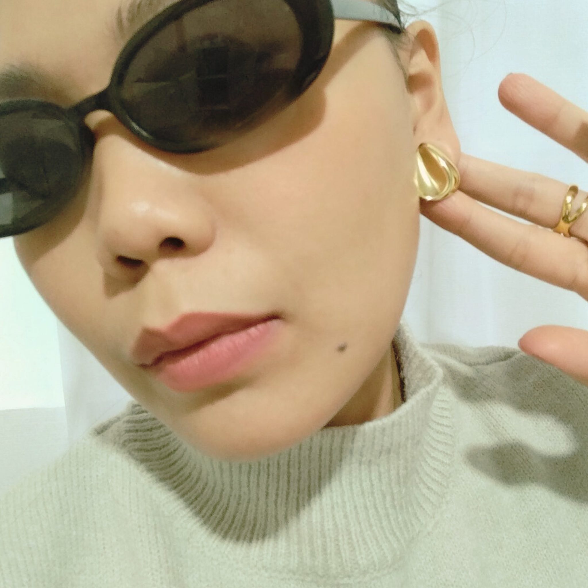 Gold Lustre Teardrop Earrings