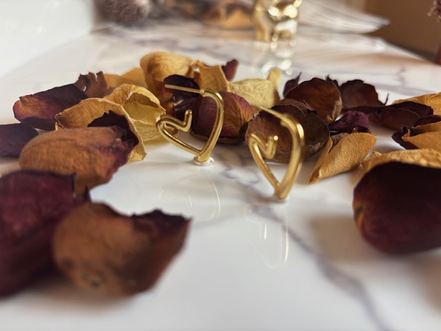 Boucles d'oreilles cœur dorées