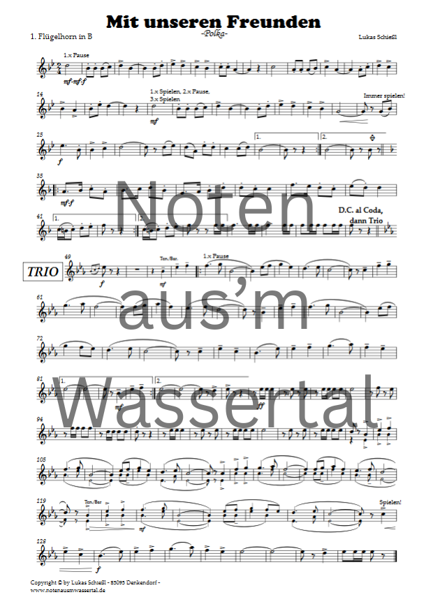 Mit unseren Freunden - Download Blasorchester-Besetzung