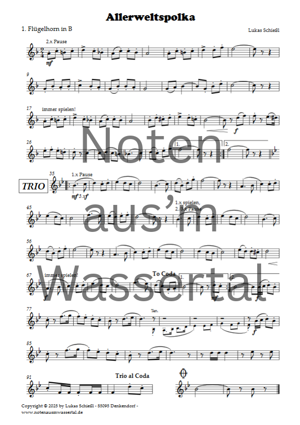 Allerweltspolka - Download Böhmische Besetzung