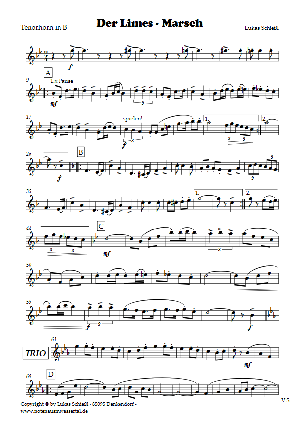 Der Limes - Download Blasorchester-Besetzung