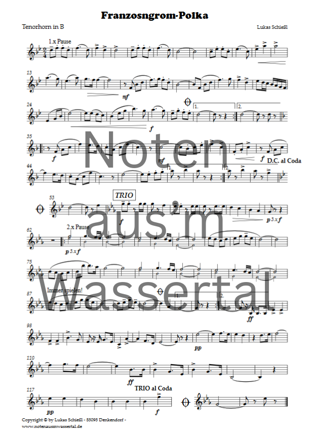 Franzosngrom-Polka - Download Blasorchester-Besetzung