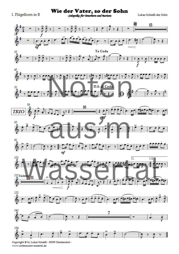 Wie der Vater, so der Sohn - Download Blasorchester-Besetzung