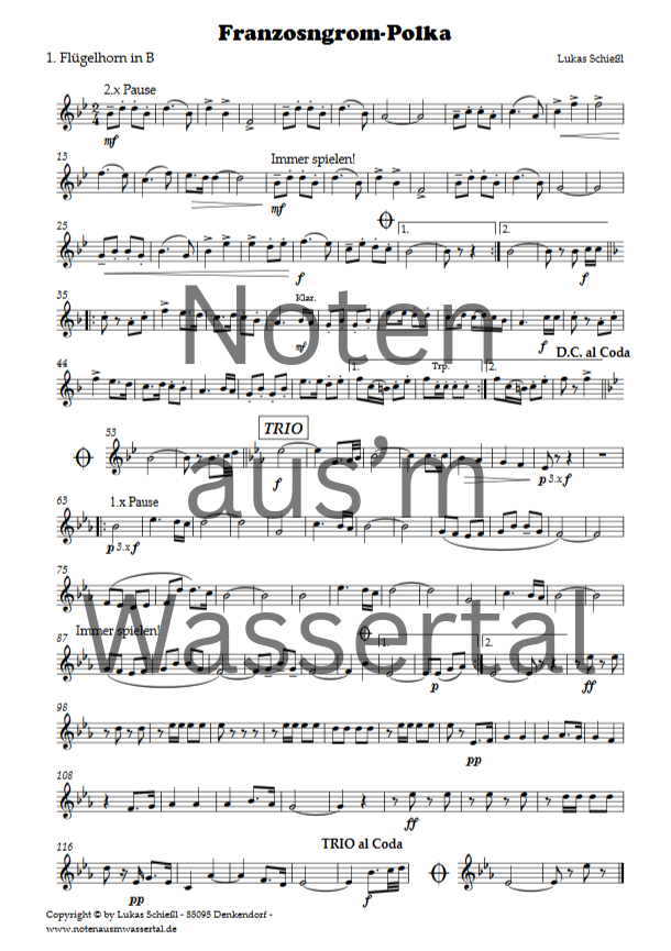 Franzosngrom-Polka - Download Böhmische Besetzung