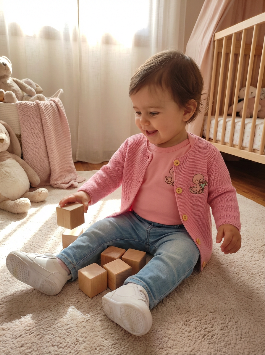 🌸 Ensemble Cardigan + Body Assorti - 100% Coton Naturel