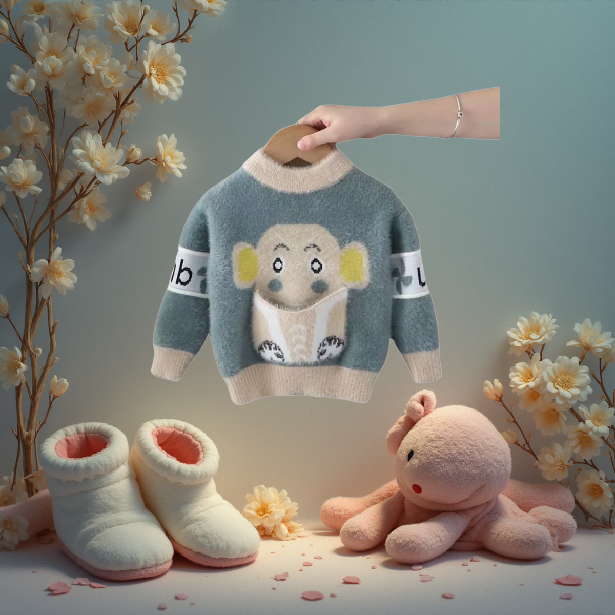 Pull Garçon Motif Éléphant - Douceur et Style Kawaii