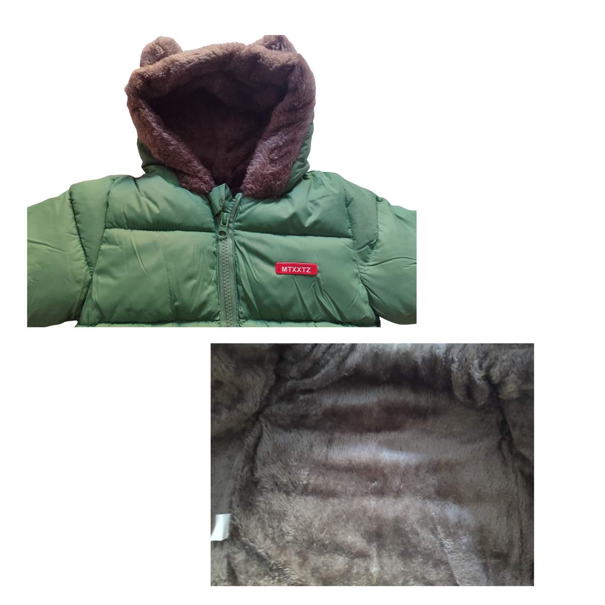Manteau d'hiver réversible pour enfant rose et vert réversible fourré