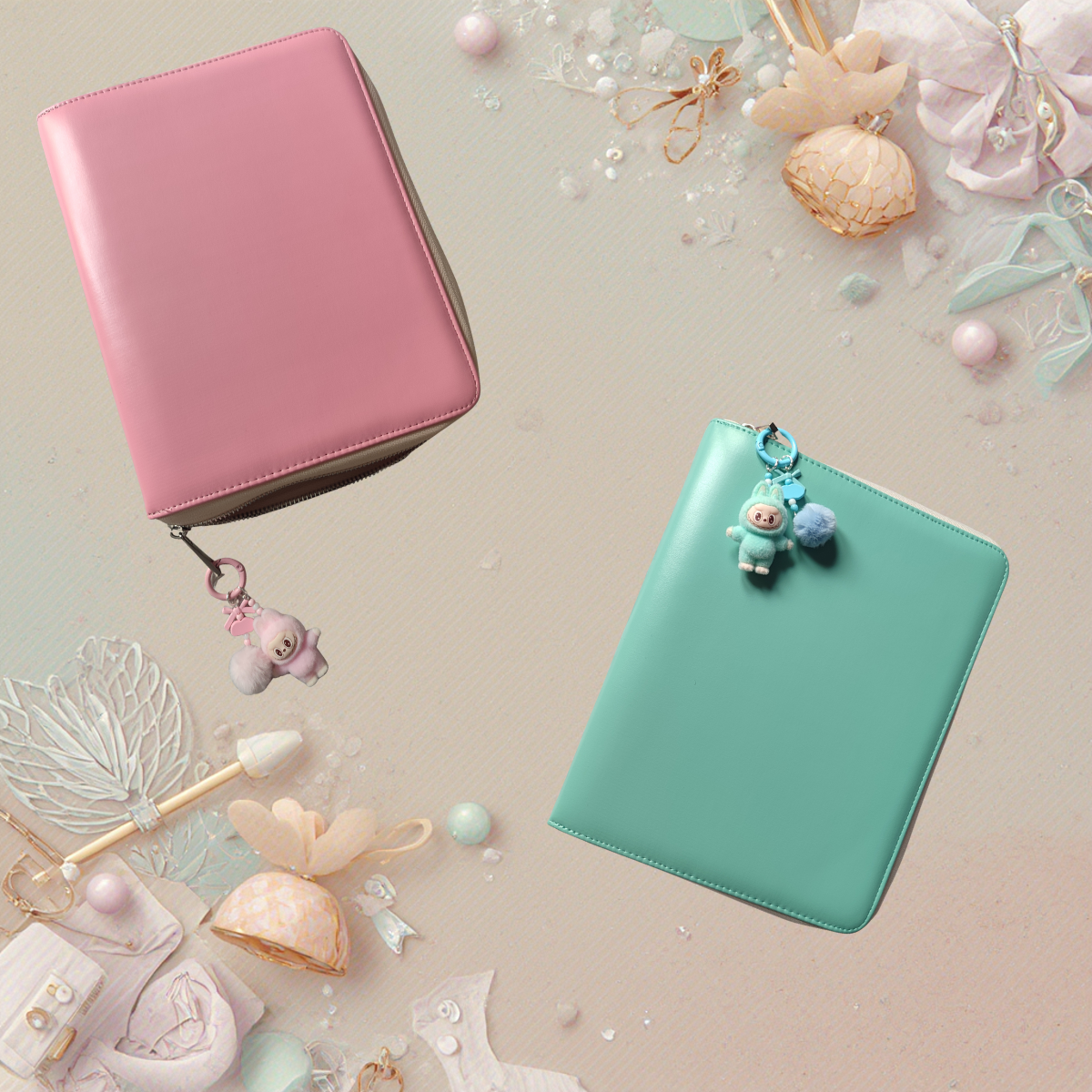 💗 Porte-documents / Classeur A5 – Style Pastel & Girly 💗+ Porte monnaie/carte assorti offert