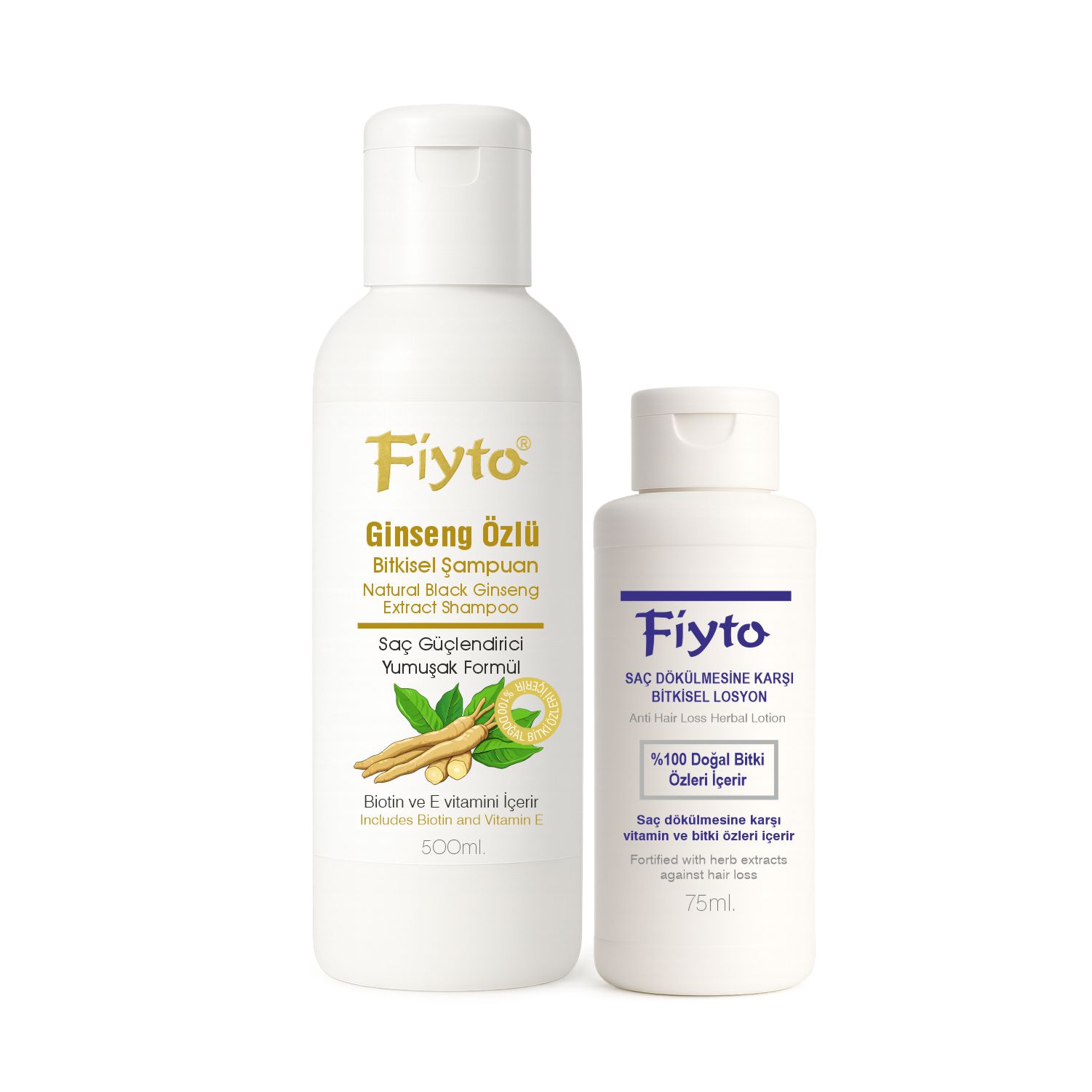 Fiyto Güçlendirici Ginseng Şampuan ve Losyon 500 Ml – Bitkisel Saç Bakımı