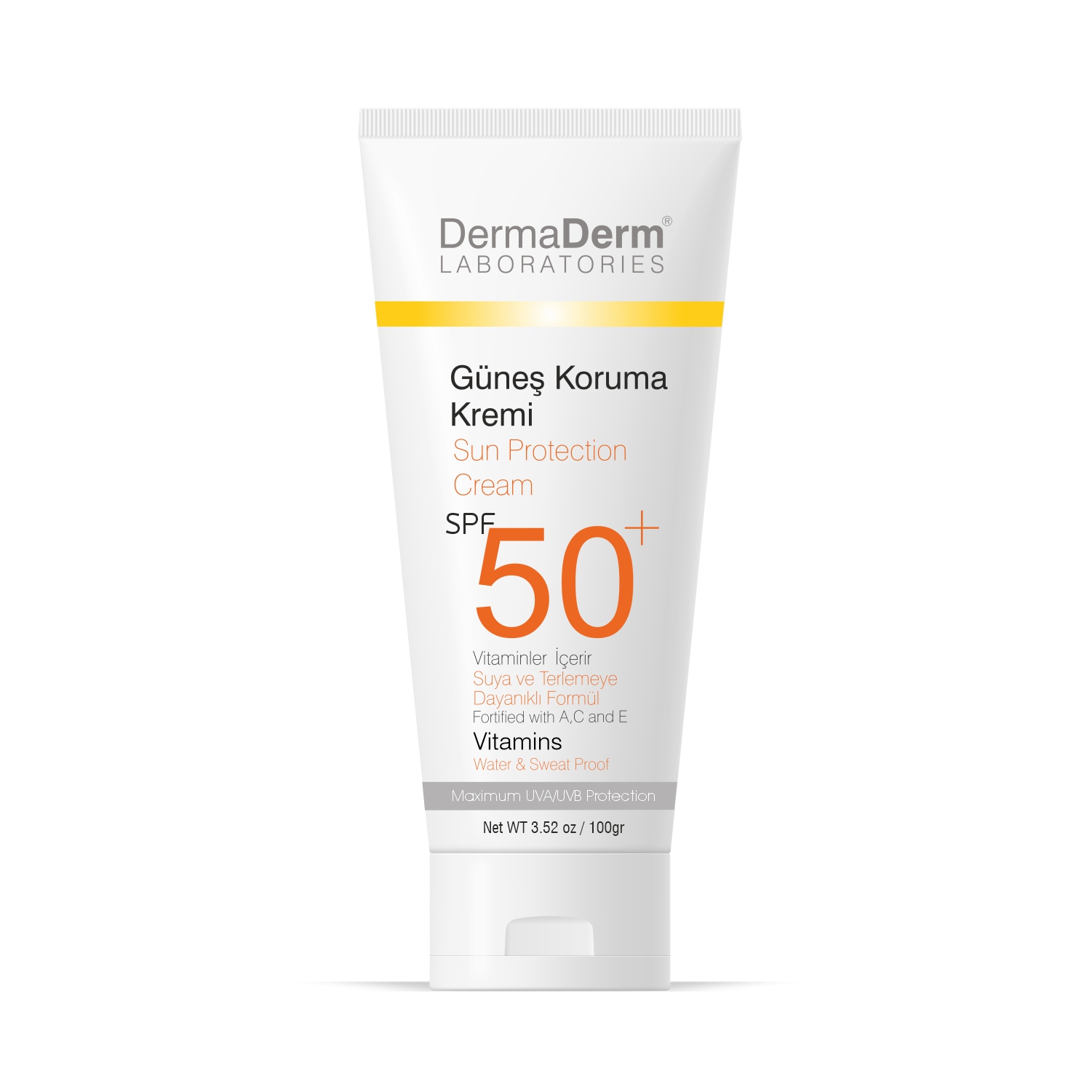 DermaDerm SPF50+ Leke Karşıtı Güneş Kremi – UVA/UVB Koruma 100Ml