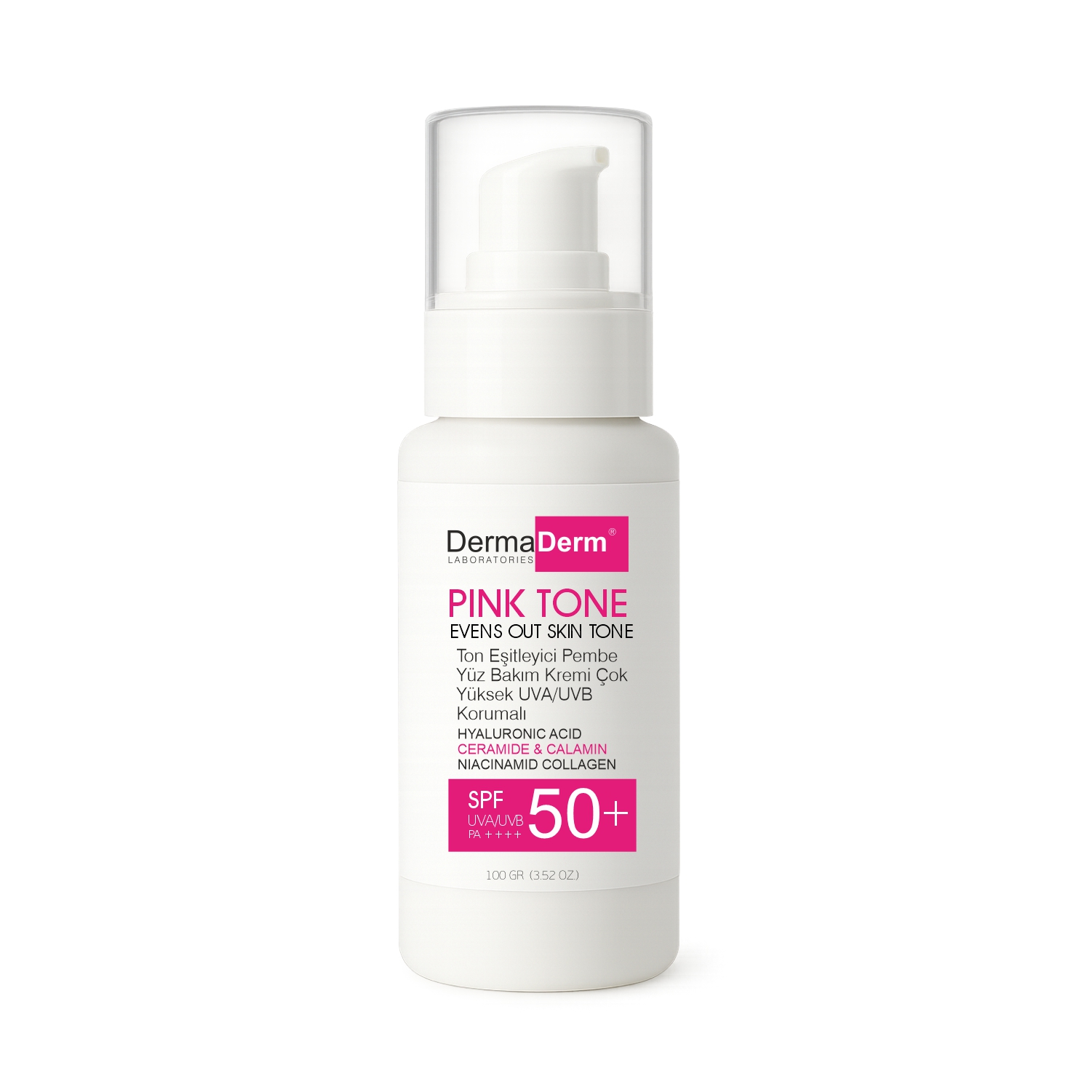 Dermaderm Pembe Ton Eşitleyici SPF50+ Yağsız Güneş Kremi100Ml