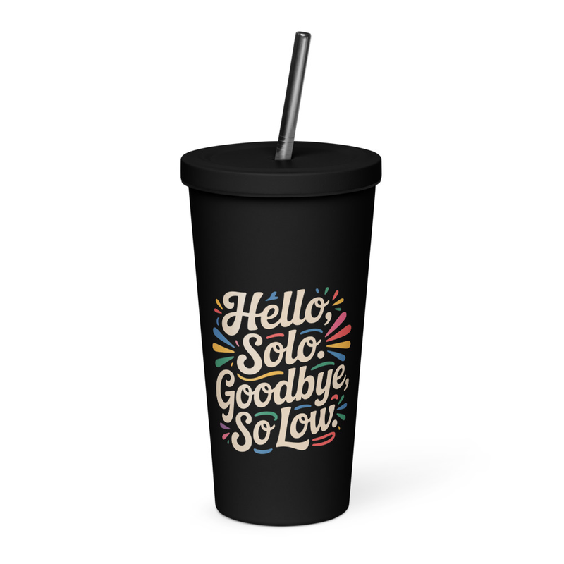 Insulated tumbler with a straw
