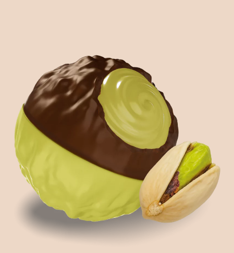 Chocolate bar with matcha filling