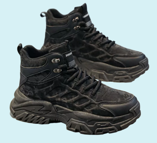 High-Top Black Chunky Sneakers