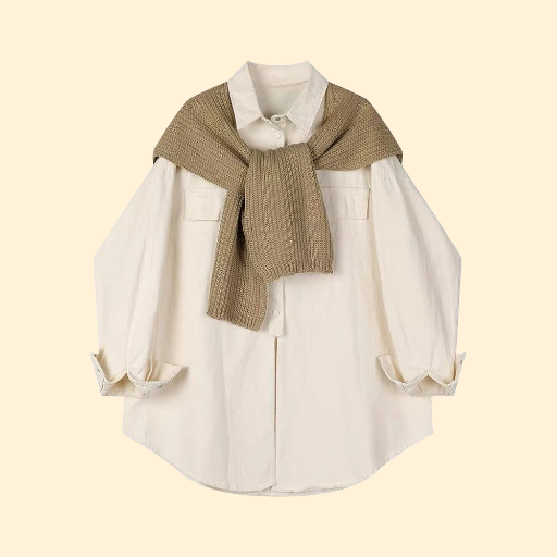 Cream Long Sleeve Shirt