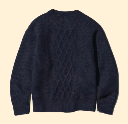 Classic Navy Cable Knit Sweater