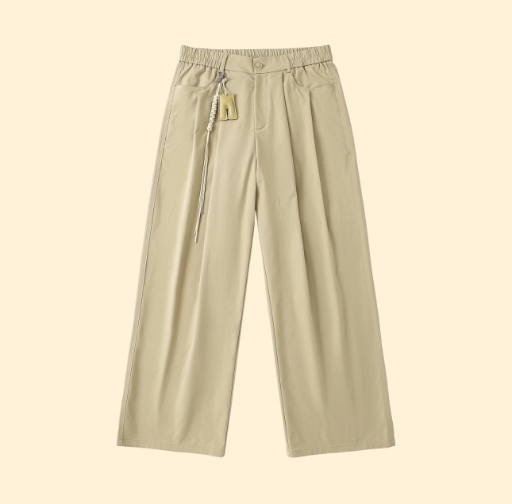 Beige Wide Leg Pants