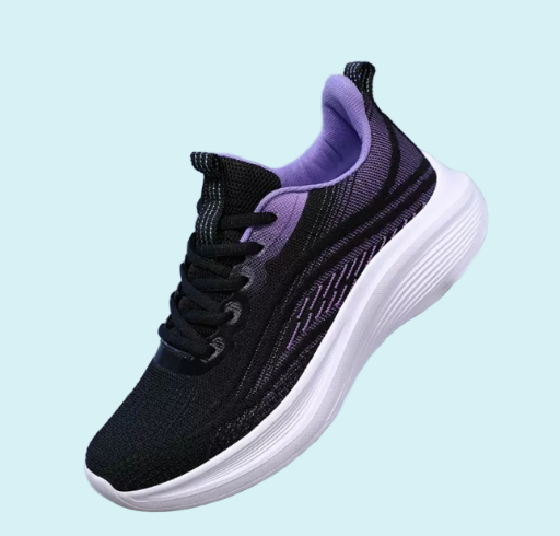 Lightweight Black and Purple Sneakers