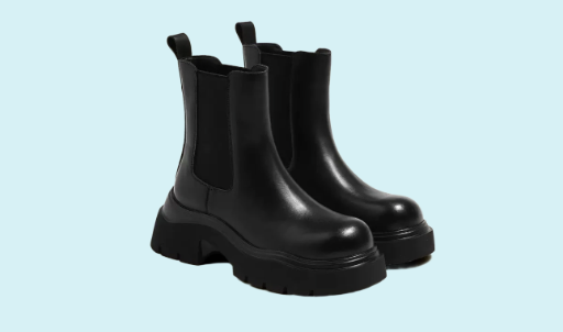 Black Chunky Chelsea Boots