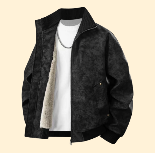 Men's Faux Leather Winter Jacket