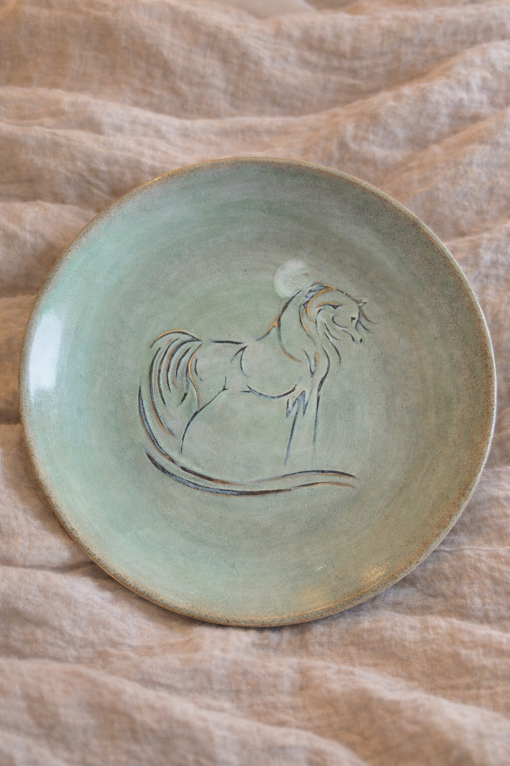 Assiette décorative cheval arabe