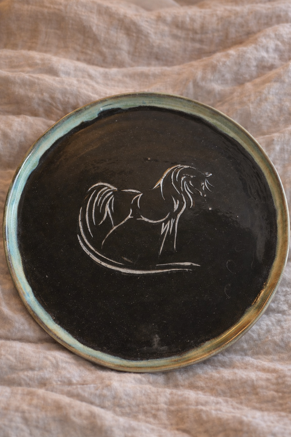 Assiette décorative cheval arabe