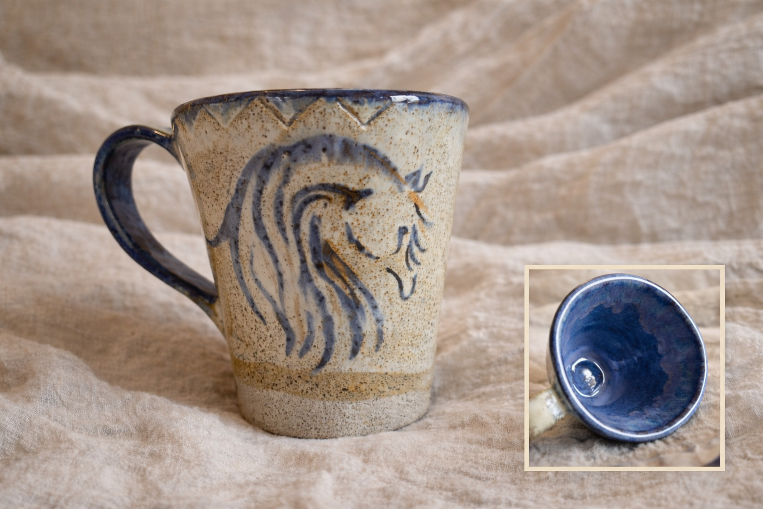 Mug artisanal motif cheval arabe
