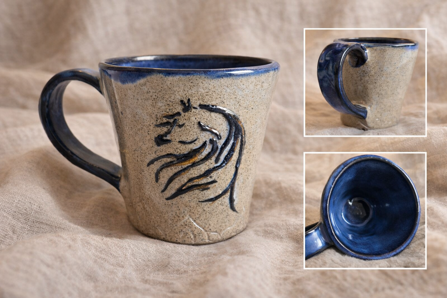 Tasse artisanale motif cheval arabe