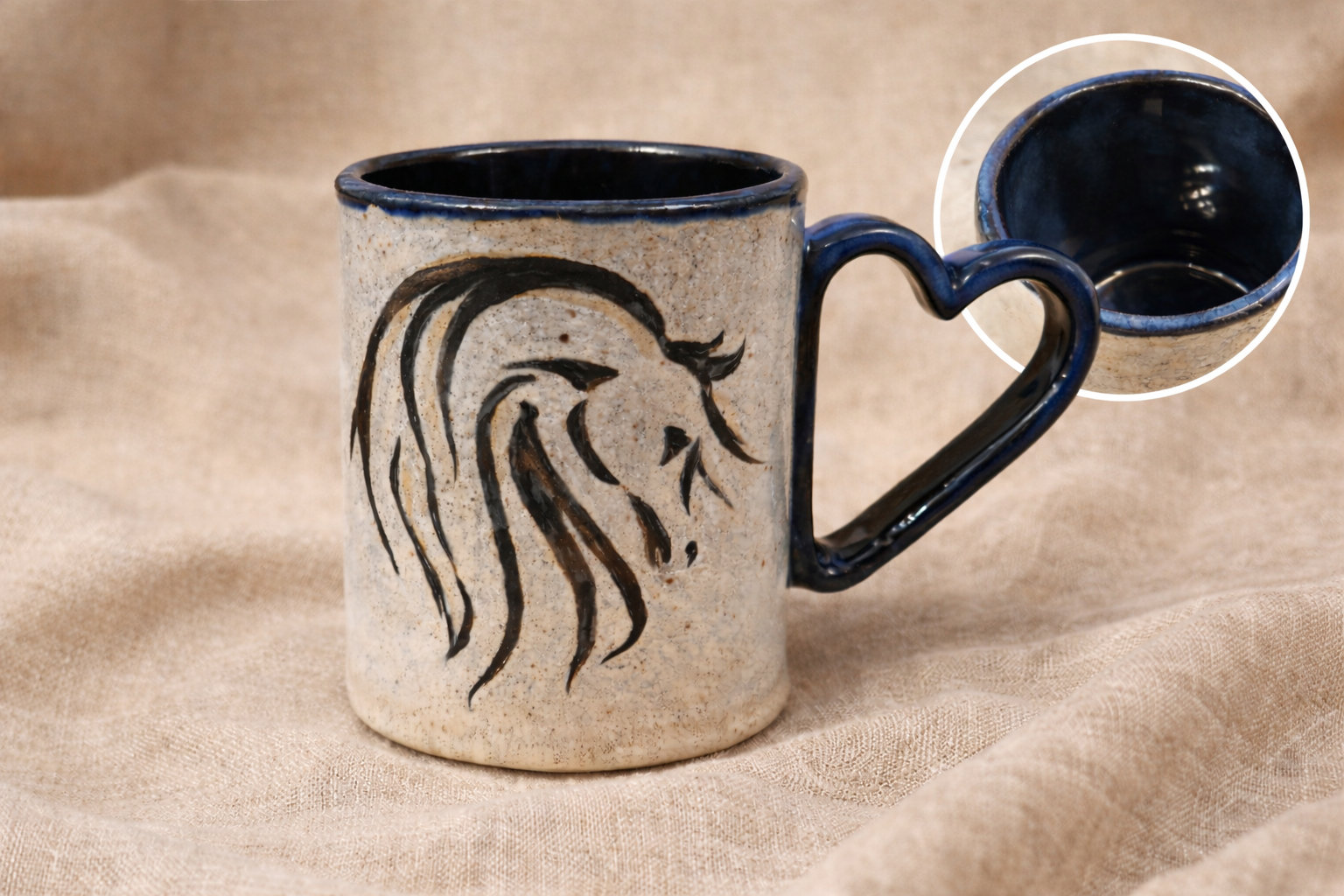 Mug en céramique cheval