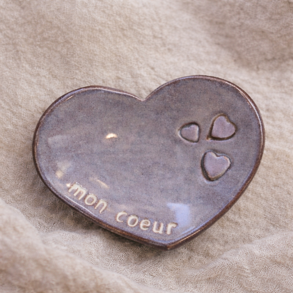 Vide-poche cœur en céramique