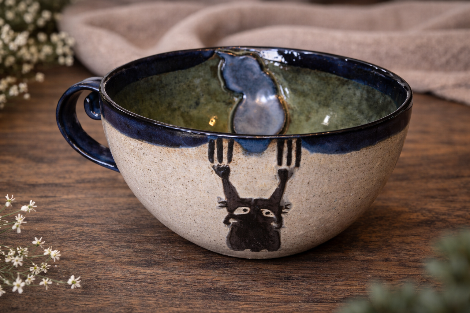 Grande tasse en céramique Chat