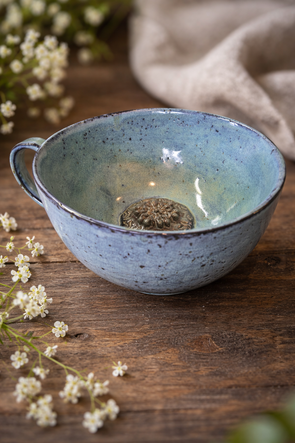 Tasse en céramique bleue