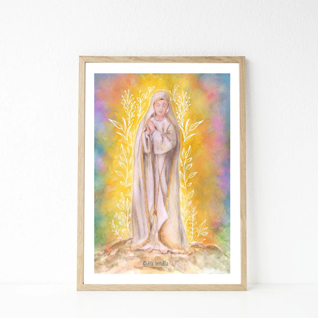 Acuarela Virgen de Fátima