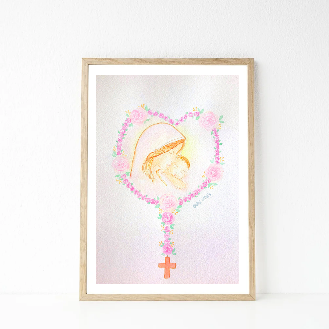 Acuarela Rosario de Amor
