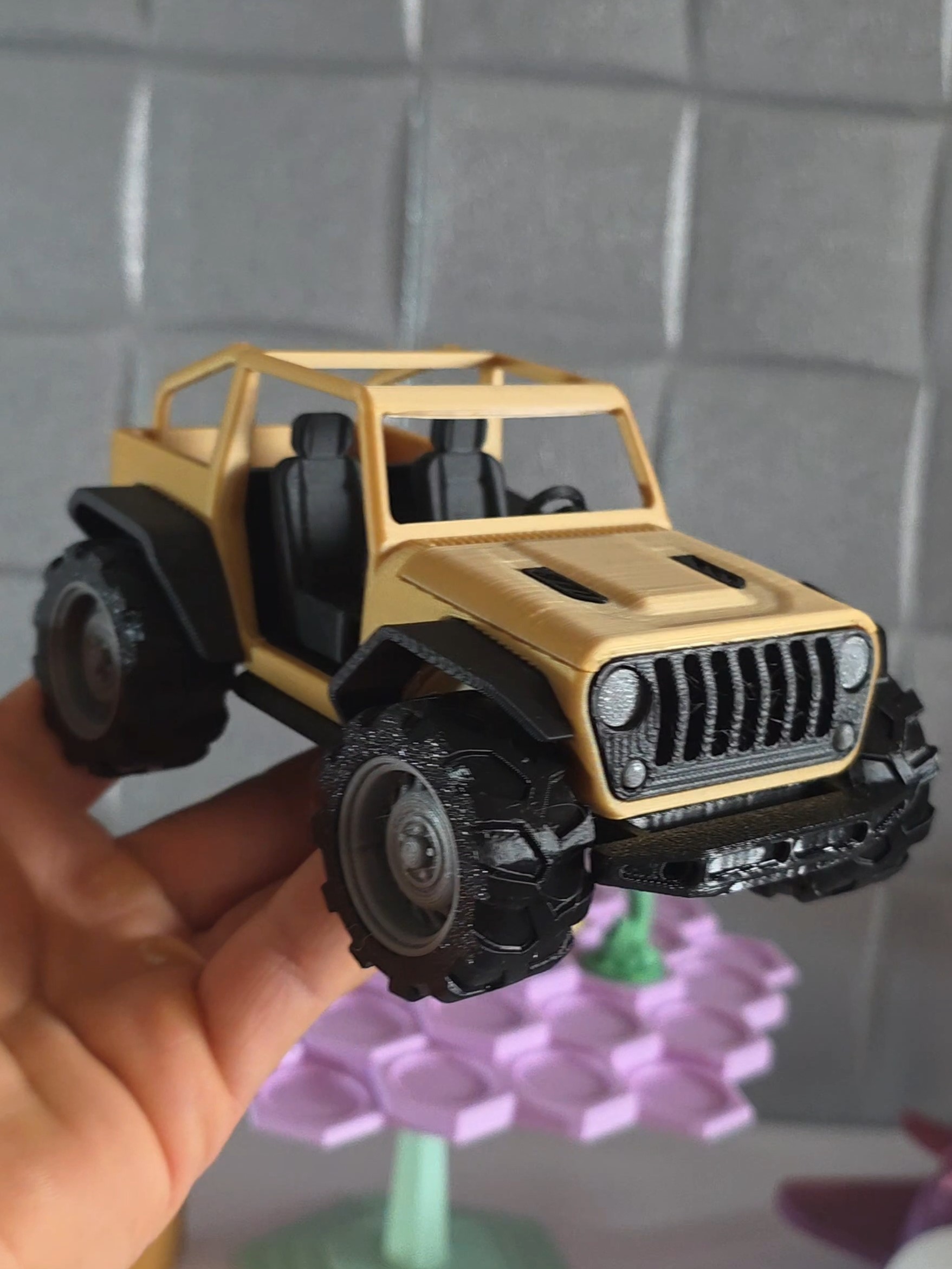 Jeep igračka sa gumenim točkovima – 3D terenski model