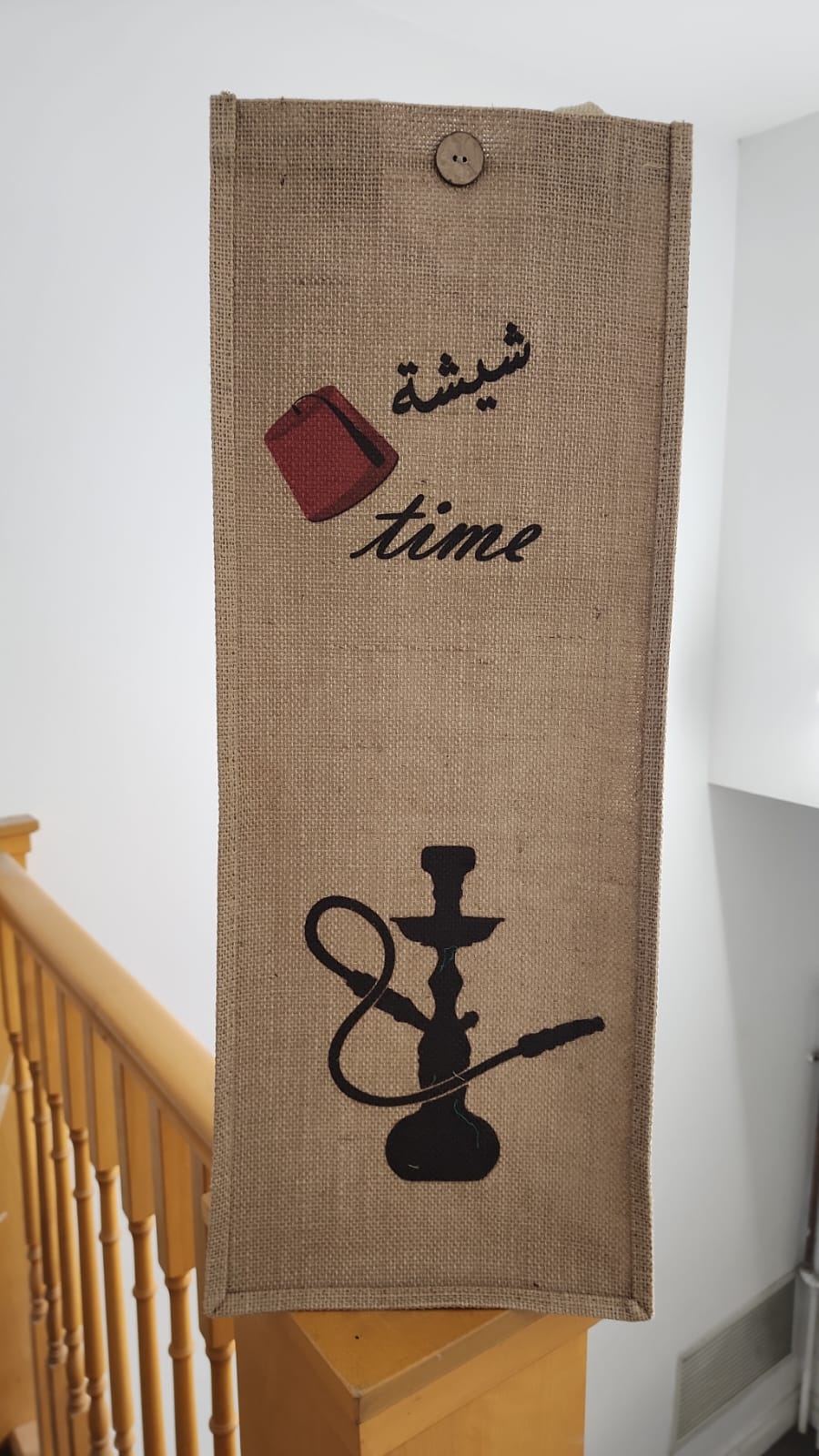 Hookah Burlap Tote Bags