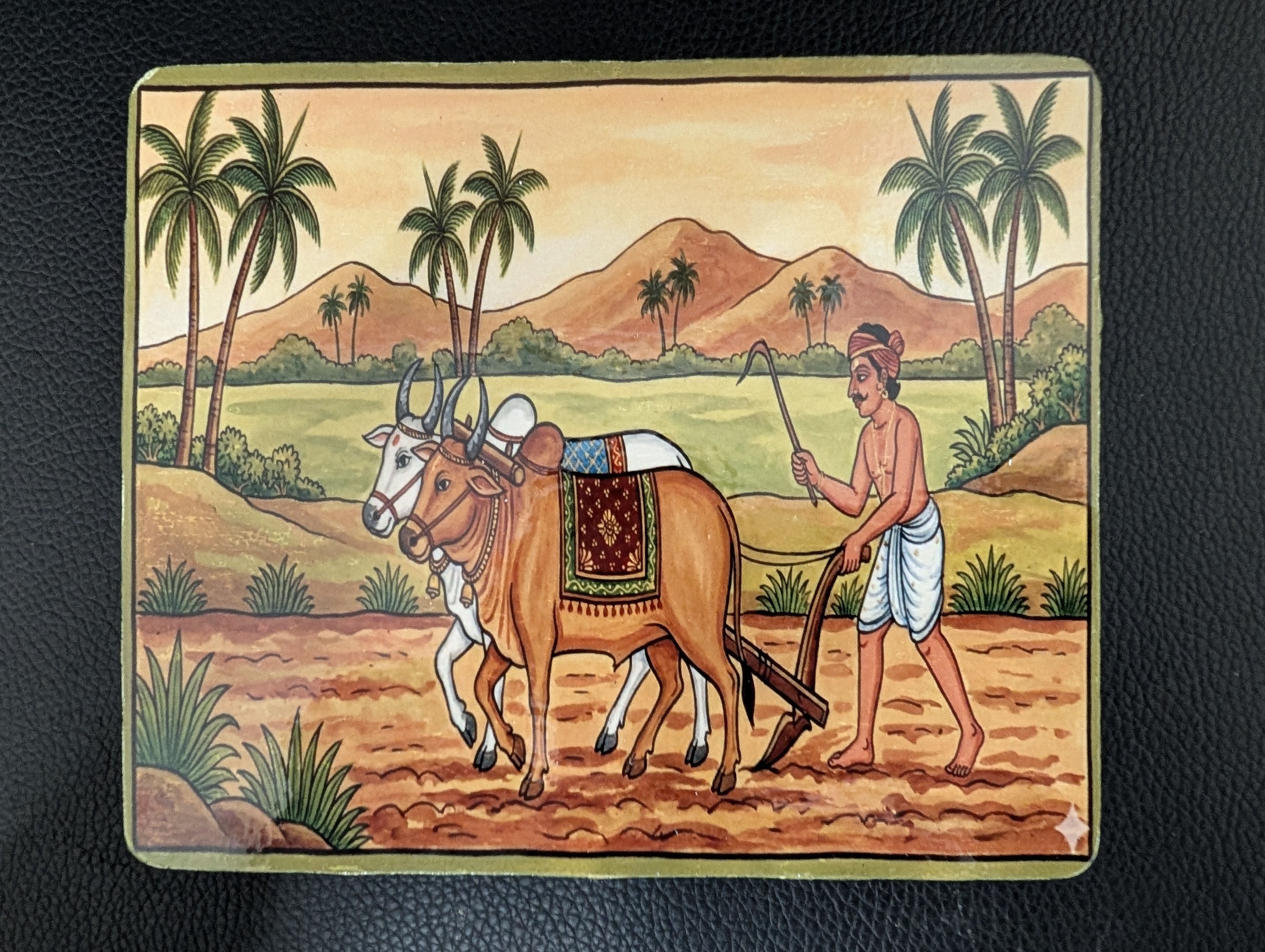 Personalized Wooden Photo Plaque & Wall Decor – Rustic Indian Village Art & Custom Print Options (4 Pack)