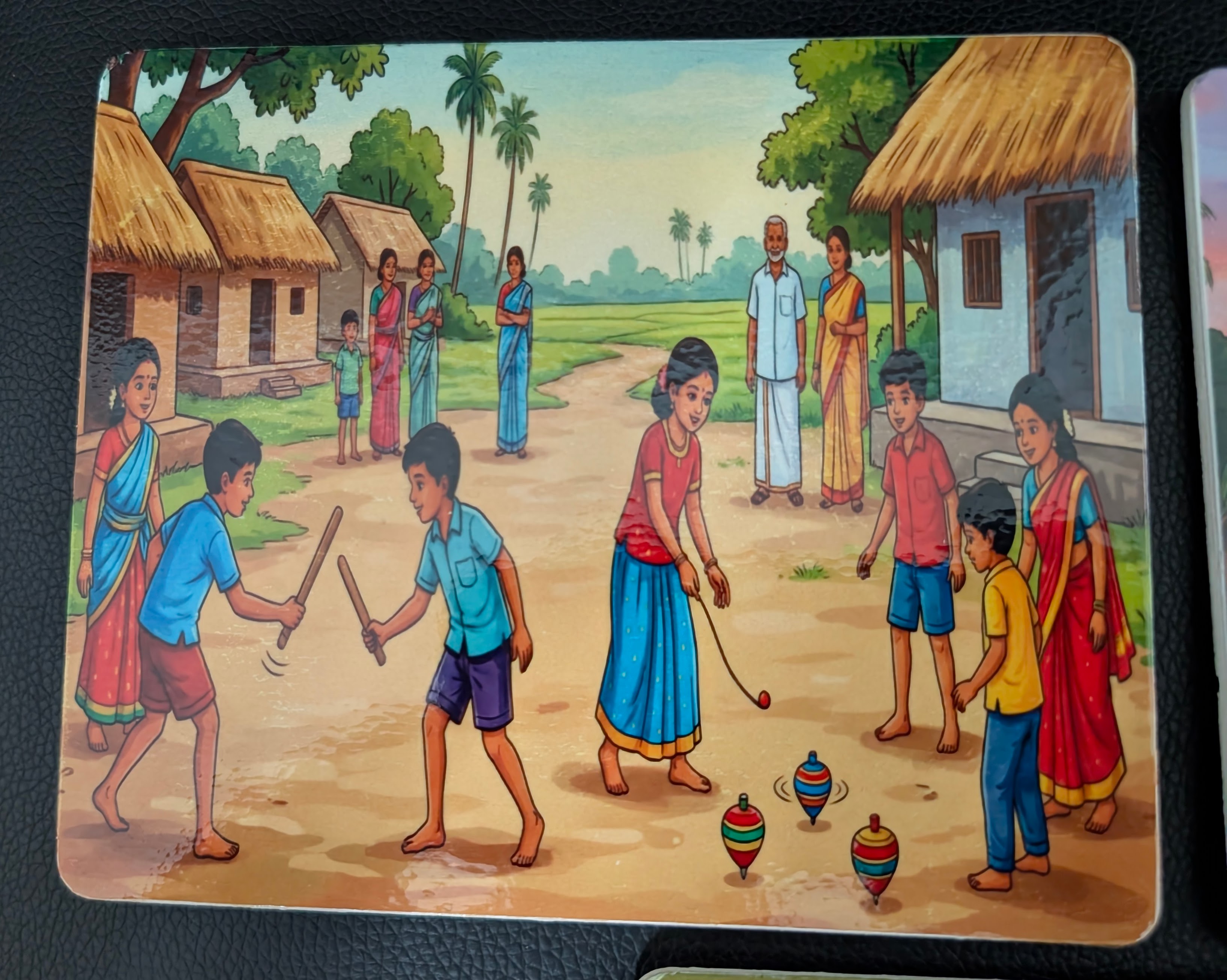 Personalized Wooden Photo Plaque & Wall Decor – Rustic Indian Village Art & Custom Print Options (4 Pack)