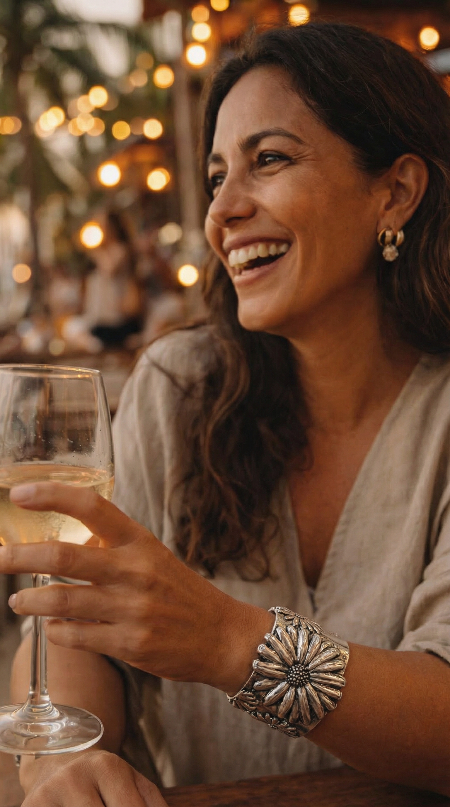 Pulsera Floral de Plata vieja