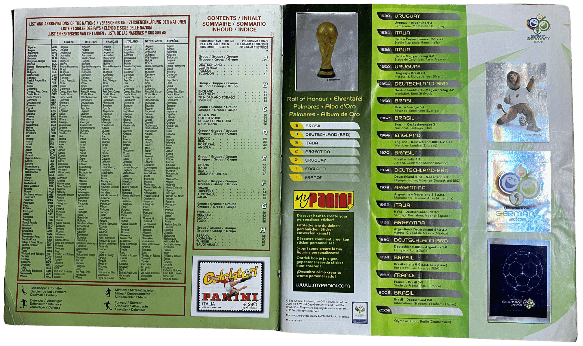 Álbum Panini Alemania 2006 (100% completo)