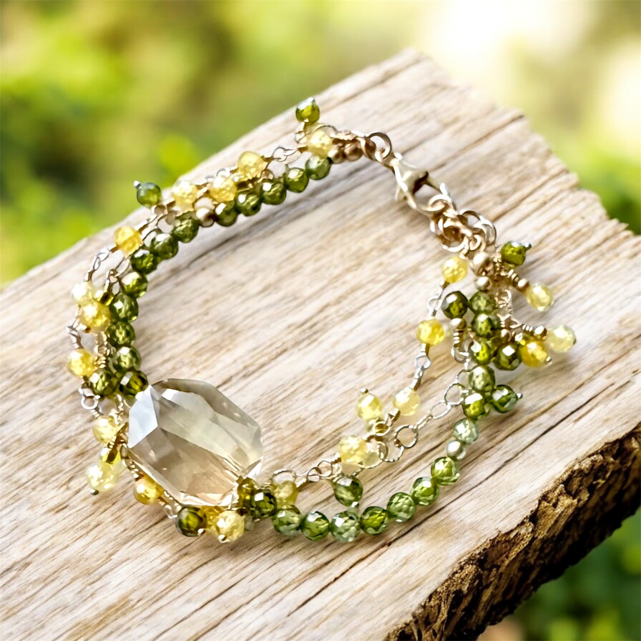 Handcrafted Crystal Bracelet in Gold filled
