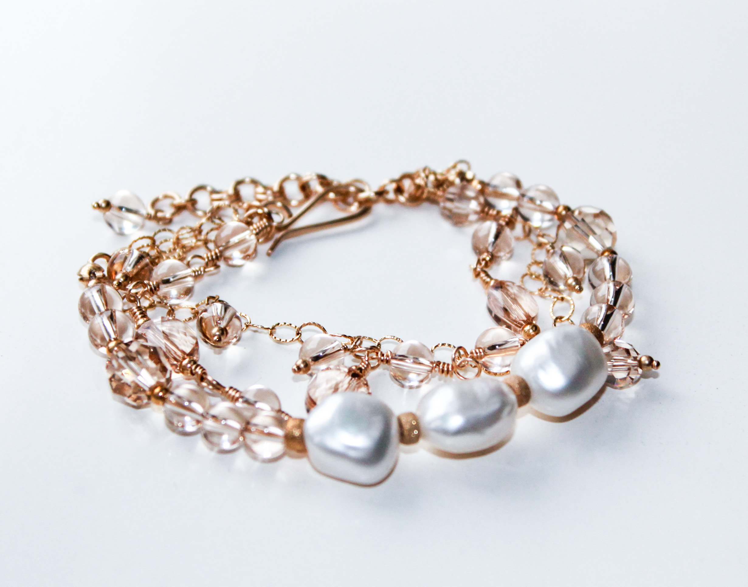 Pearl and Crystal Beaded Bracelet