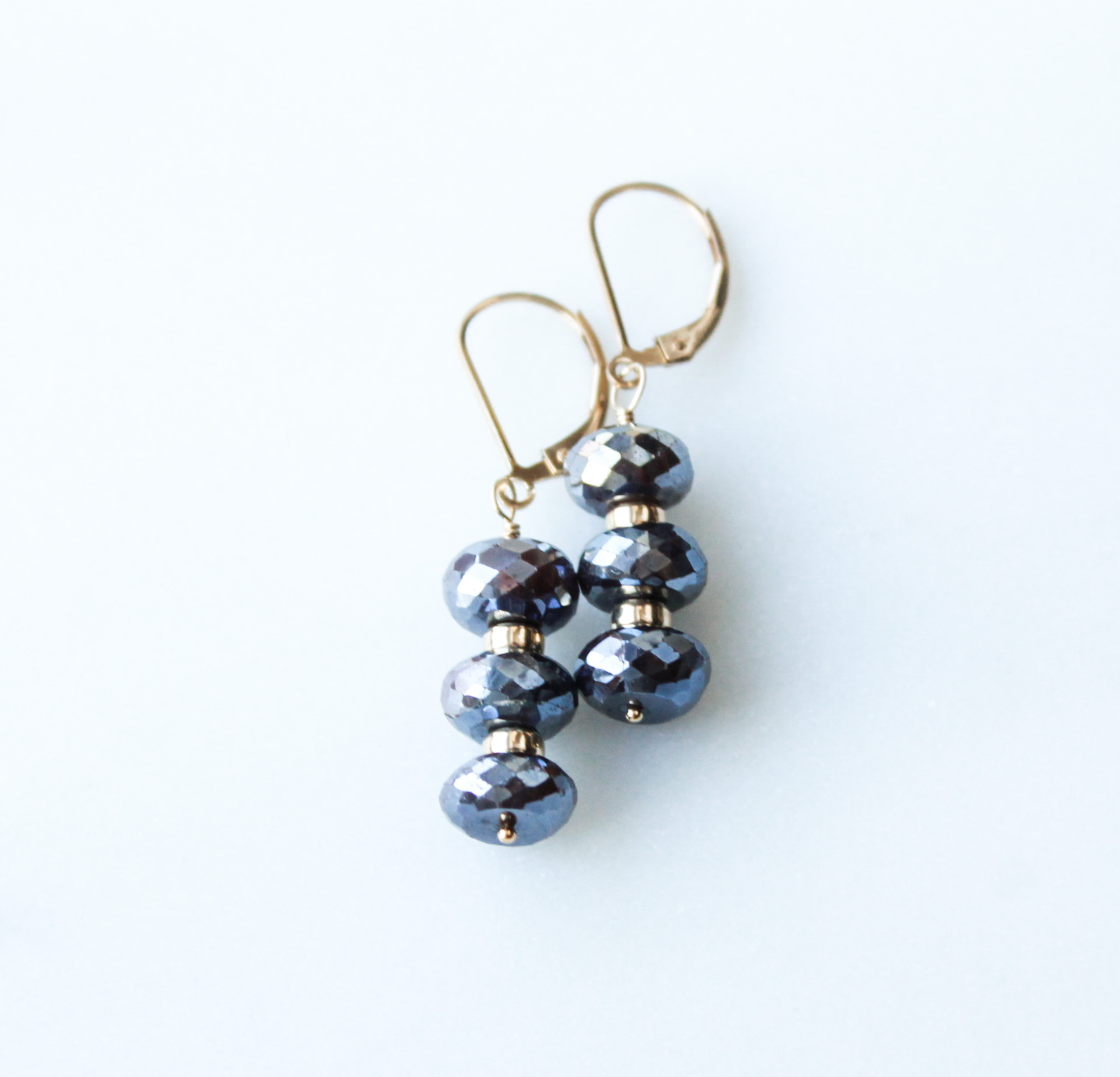 Dark Brown Moonstone Beads Drop Earrings