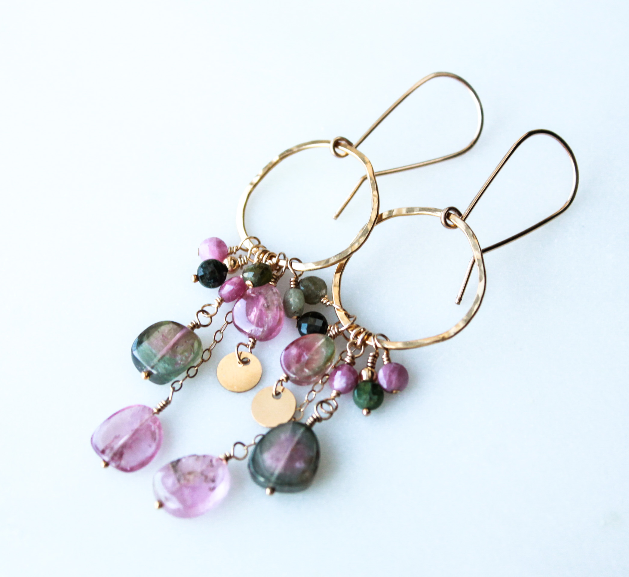 Handmade Gemstone Drop Earrings with Tourmaline