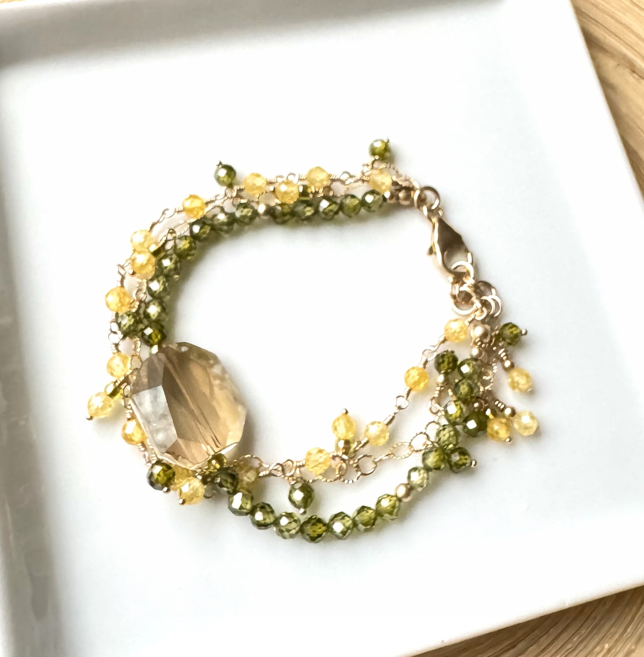 Handcrafted Crystal Bracelet in Gold filled