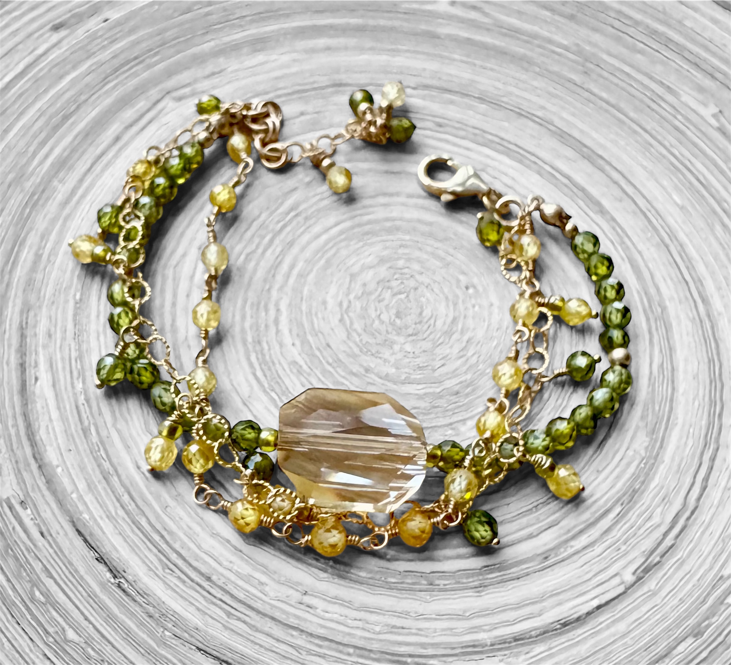 Handcrafted Crystal Bracelet in Gold filled