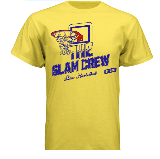 Yellow Retro Screen Print Tee "The Slam Crew"