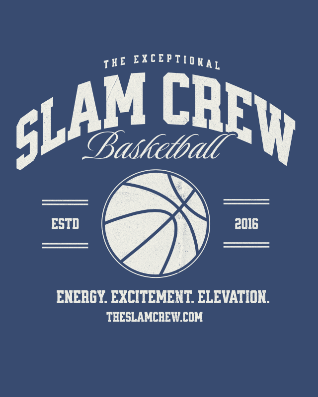 Blue Retro Vibe Slam Crew Tee