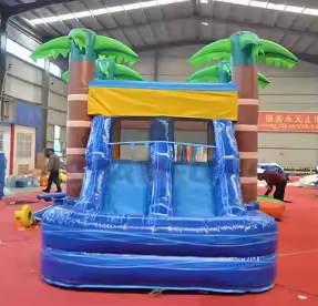 Safari Dual Slide Bouncy Castle with Water Slide Rental