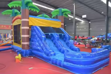 Safari Dual Slide Bouncy Castle with Water Slide Rental